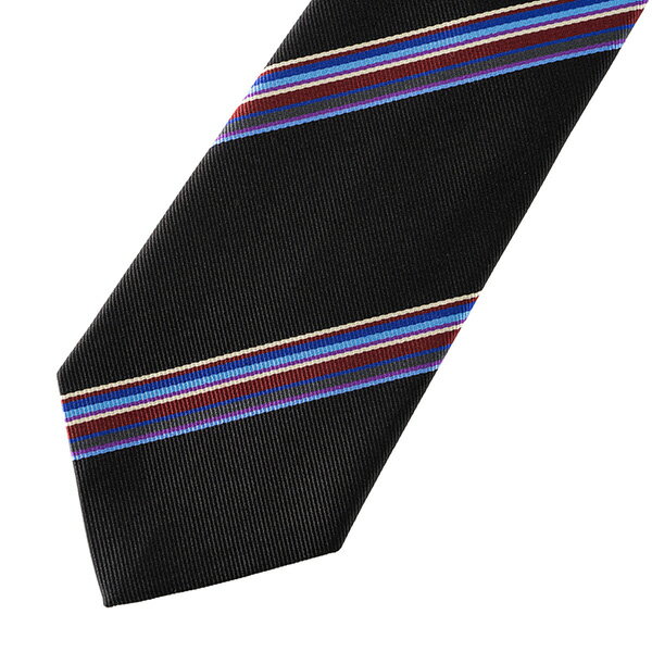 【最大3000円OFFクーポン★7/28(水)14：00まで】ポールスミス ネクタイ PAUL SMITH ALU13-78 ブランド小物 シルク タイ SILK TIE マルチストライプ 8CM メンズ BLACK(ブラック) ブラック 黒【 送料無料】