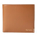 【最大3000円OFFクーポン★5/17(月)14:00まで】ポールスミス 2つ折り財布 PAUL SMITH M1A 4833 AMUTAB 62 財布 マルチストライプタブ MULTI STRIPE TAB BILLFOLD AND COIN WALLET メンズ TAN(タン) ブラウン 茶【 送料無料】