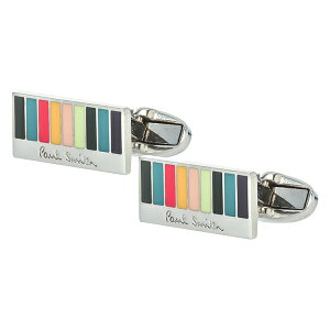 ポールスミス カフスボタン PAUL SMITH M1A CUFF ALMINI ブランド小物 マルチストライプ MULTI STRIPE LOGO CUFFLINKS メンズ SILVER/MULTI シルバー/マルチ【 送料無料】