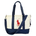 【max5000円引きクーポン4/2 14:00まで】ポロ ラルフローレン トートバッグ POLO RALPH LAUREN ビッグポニー 9AR023 BDF ユニセックス ホワイト 白 ネイビー