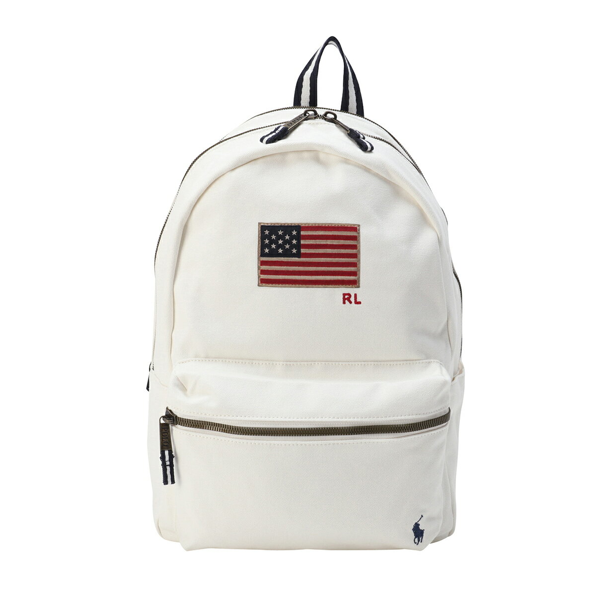 【P5倍★マラソン期間中★さらに最大5,000円OFFクーポン】ポロ ラルフローレン リュックサック POLO RALPH LAUREN フラッグアップリケ 9AR137 W7Tユニセックス ホワイト 白