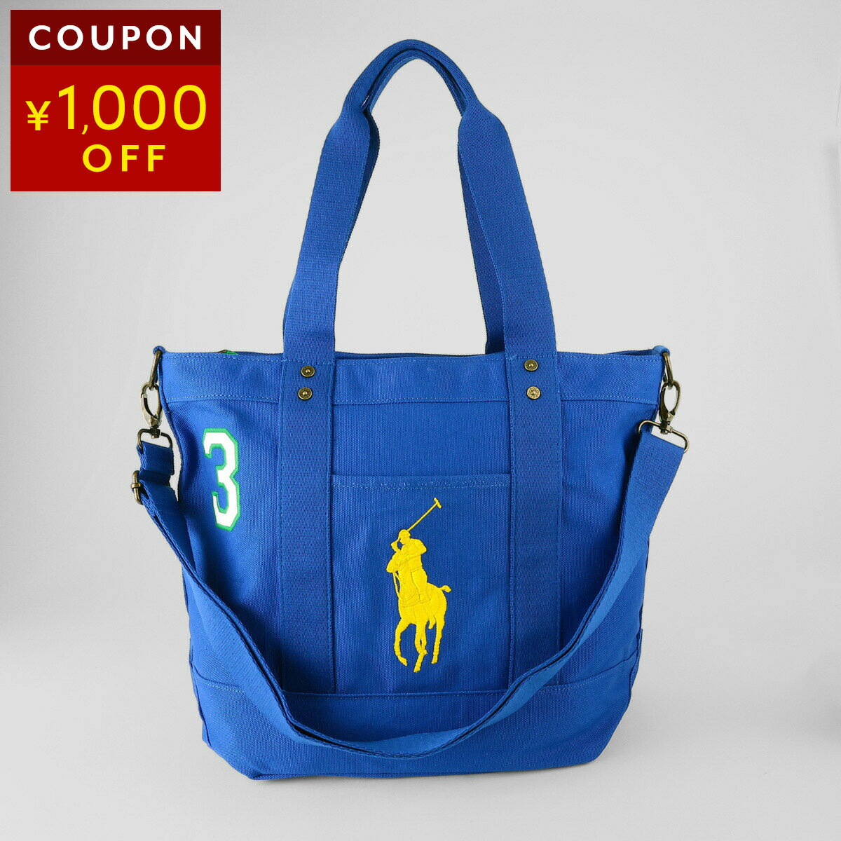 ポロ ラルフローレン トートバッグ POLO RALPH LAUREN ビッグポニー 9AR189 BJK ユニセックス ブルー 青【P5倍★4/30 0:00〜5/7 09:59まで！さらに1,500円OFFクーポン対象】