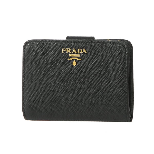 プラダ 2つ折り財布 PRADA サフィアーノ メタル 1ML018 QWA F0002 レディース ブラック 黒のサムネイル