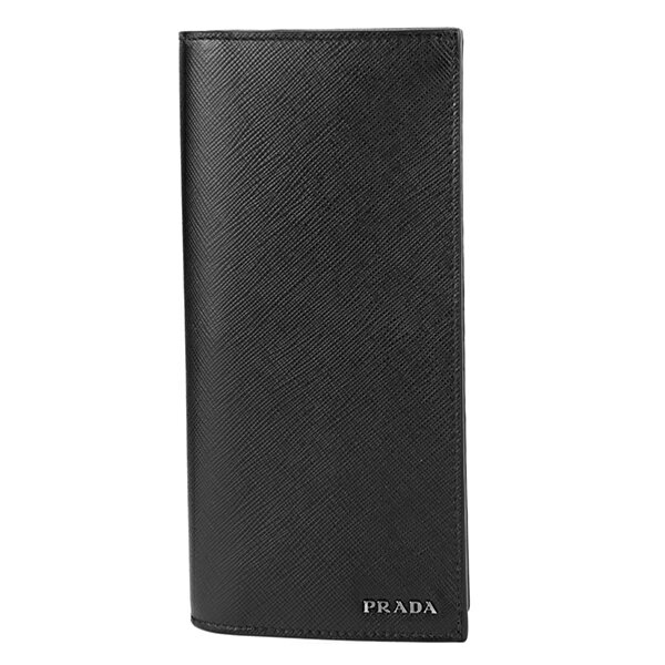 プラダ 長財布 PRADA 2MV836 C5S F0G52 財布 サフィアーノ ビコローレ SAFFIANO BICOLO メンズ NERO(ネロ)/BALTICO(バルティコ) ブラック 黒/ネイビー メタルロゴ バイカラー 2つ折り シック シンプル【 送料無料】