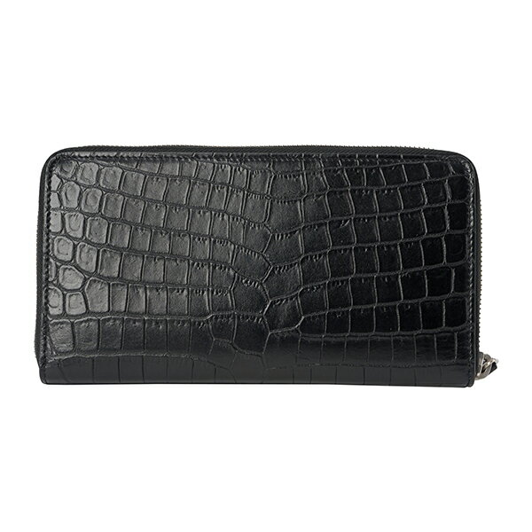 【最大3000円OFFクーポン★10/29(金)14：00まで】サンローラン 長財布(ラウンドファスナー) SAINT LAURENT 462359 DZEDE 1000 財布 クロコダイル CROCODILE ZIP AROUND WALLET ユニセックス BLACK(ブラック) ブラック 黒【 送料無料】