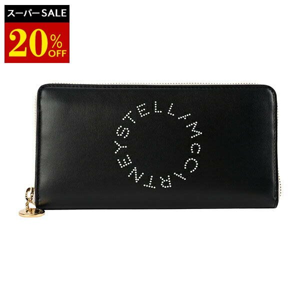 【最大5,000円OFFクーポン】ステラ マッカートニー 長財布(ラウンドファスナー) STELLA McCARTNEY ステラ ロゴ 700251 W8856 1000 レディース ブラック 黒