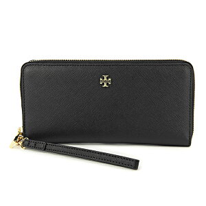 【最大3000円OFFクーポン★1/18(月)14：00まで】トリーバーチ 長財布(ラウンドファスナー) TORY BURCH 49128 001 財布 エマーソン EMERSON ZIP PASSPORT CONTINENTAL WALLET レディース BLACK ブラック 黒【 送料無料】