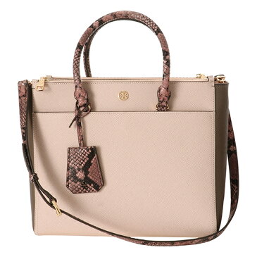 【最大3000円OFFクーポン★7/28(水)14:00まで】トリーバーチ トートバッグ TORY BURCH 50989 688 バッグ ロビンソン ROBINSON MIXED-MATERIALS DOUBLE-ZIP TOTE レディース APRICOT(アプリコット)/MULTI(マルチ) ピンク系ベージュ【 送料無料】