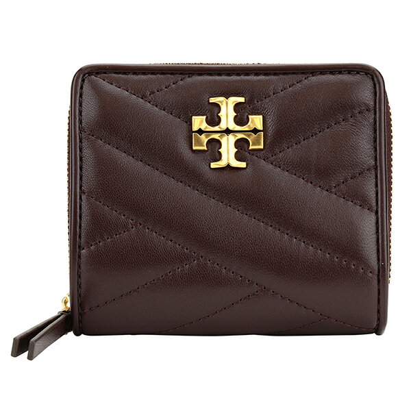 トリーバーチ 財布（レディース） 【最大5,000円OFFクーポン対象】トリーバーチ 2つ折り財布 TORY BURCH キラ シェブロン 90344 616 レディース ダークブラウン系 赤茶