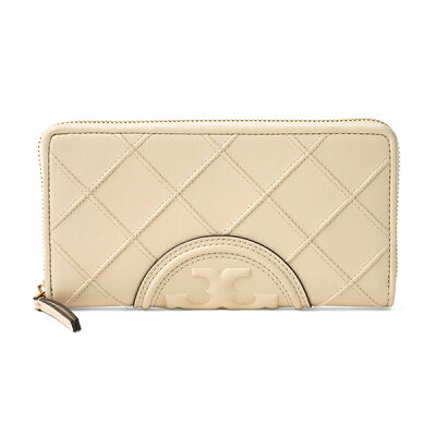【スーパーSALE限定★2000円OFFクーポン対象】トリーバーチ 長財布(ラウンドファスナー) TORY BURCH フレミング 140344 122 レディース ホワイト系 アイボリー 白