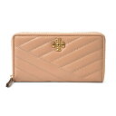 トリーバーチ 財布（レディース） 【最大5,000円OFFクーポン対象】トリーバーチ 長財布(ラウンドファスナー) TORY BURCH キラ シェブロン 90348 288 レディース ベージュ