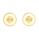 【GWスペシャル最大10,000円クーポン対象】トリーバーチ ピアス TORY BURCH キラ エナメル 90547 700 レディース ゴールド 金 ホワイト 白