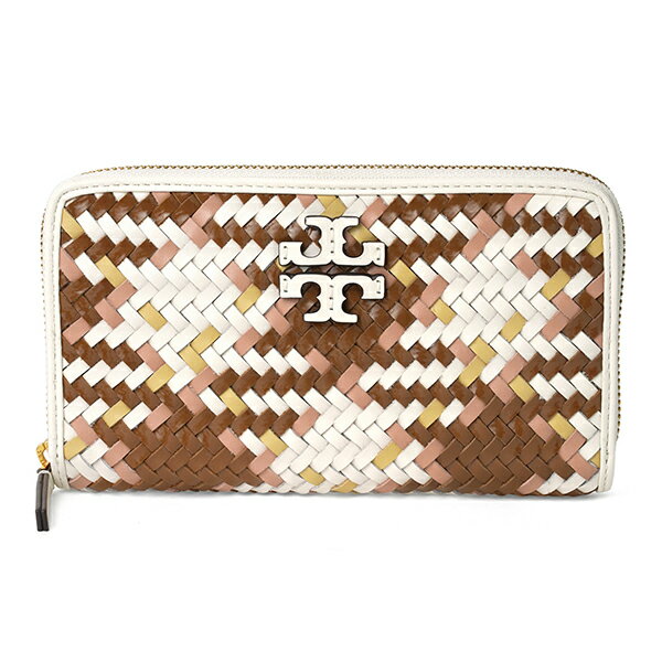 トリーバーチ 財布（レディース） 【最大5,000円OFFクーポン配布中】トリーバーチ 長財布(ラウンドファスナー) TORY BURCH ブリテン 136156 974 レディース ホワイト 白 ブラウン系