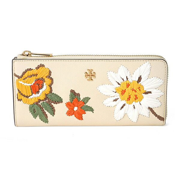 【最大5,000円クーポン対象】トリーバーチ 長財布(ラウンドファスナー) TORY BURCH エマーソン 87937 122 レディース ホワイト 白 マルチカラーのサムネイル