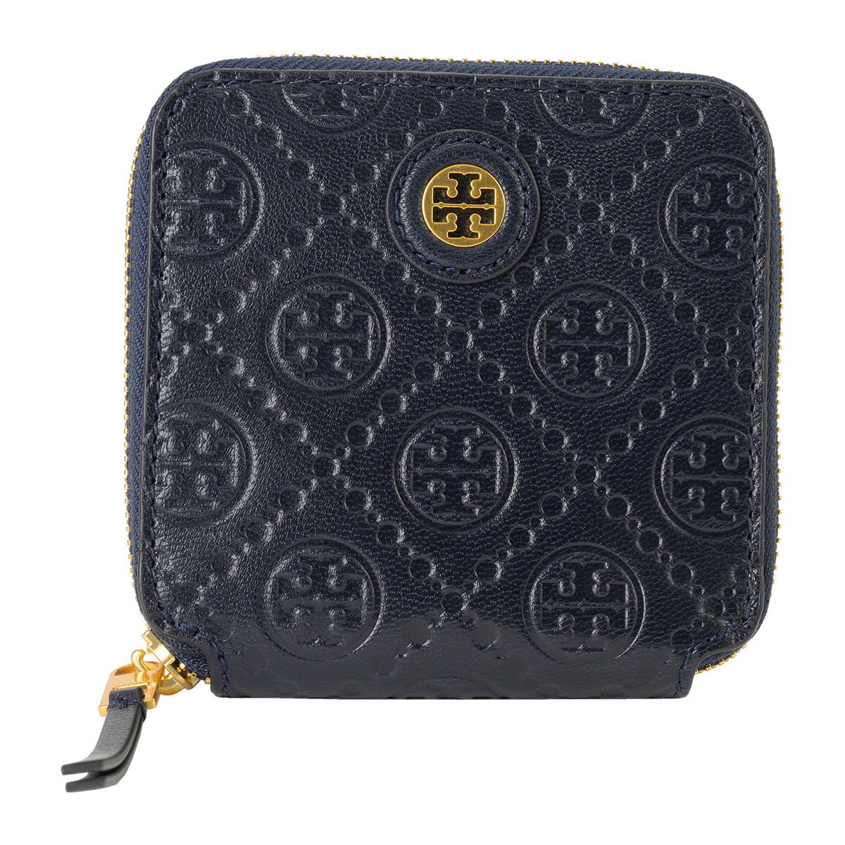 トリーバーチ 財布（レディース） 【最大5,000円OFFクーポン】トリーバーチ 2つ折り財布 TORY BURCH ティー モノグラム レザー 79380 458 レディース ネイビー 紺