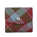 【最大3000円OFFクーポン★1/18(月)14:00まで】ヴィヴィアン ウエストウッド 2つ折り財布 Vivienne Westwood 51150003 10256 O211 財布 ダービー DERBY SMALL WALLET レディース VIVIENNE'S TARTAN(ヴィヴィアンズタータン) レッド系 マルチ/ワインレッド【 送料無料】