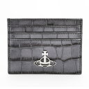 【最大5,000円クーポン対象】ヴィヴィアン ウエストウッド カードケース Vivienne Westwood エンボスド クロコダイル レザー 54030006W L00A2 N405 ユニセックス メタリックブラック(4)