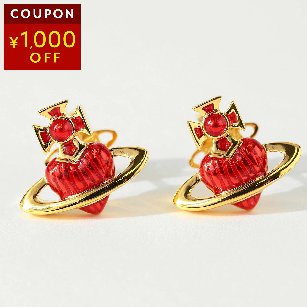 ヴィヴィアン ウエストウッド ピアス Vivienne Westwood ファビアンナ バスレリーフ 62010386 02R250 レディース ゴールド 金 レッド 赤【P5倍★5/20限定！さらに1万円で1,000円OFF★最大5,000円OFFクーポン配布中】
