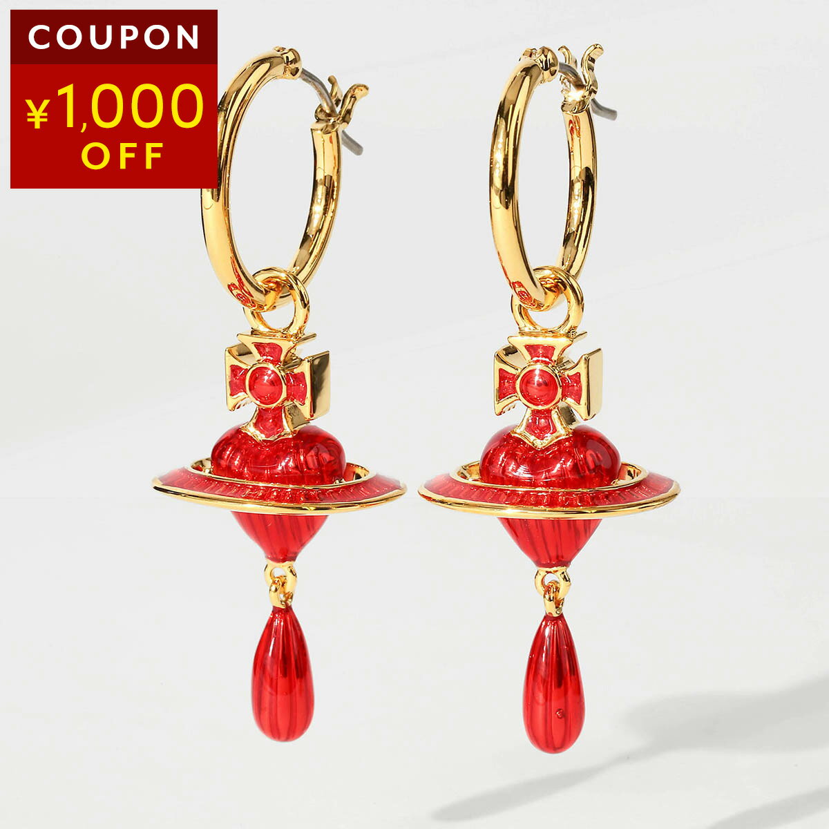 Rakuten - ヴィヴィアン ウエストウッド ピアス Vivienne Westwood ファビアンナ ドロップ 6202017P 02R250 レディース ゴールド 金 レッド 赤【P5倍★5/30 0:00〜6/2 09:59まで！さらに1万円で1,000円OFF★最大5,000円OFFクーポン配布中】