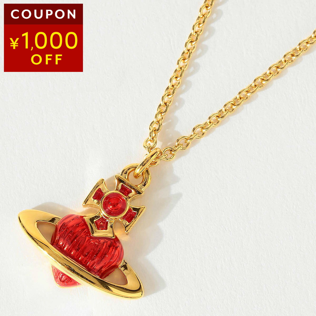 ヴィヴィアン ウエストウッド ネックレス Vivienne Westwood ファビアンナ バスレリーフ 630203HS 02R250 レディース ゴールド 金 レッド 赤
