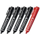 【5本セット】 ゼブラ マッキーノック 太字 6mm 黒4本・赤1本 油性マーカー キャップレス P-YYSB6-BK_SET4_P-YYSB6-R - 送料無...