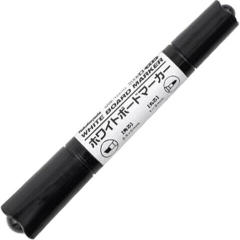 Whiteboard Marker - ホワイトボードマーカー ツイン 黒 ブラック オフィス 会議 ミーティング エコ 環境配慮 ナカバヤシ WMK-T201D - 送料無料※800円以上 メール便発送