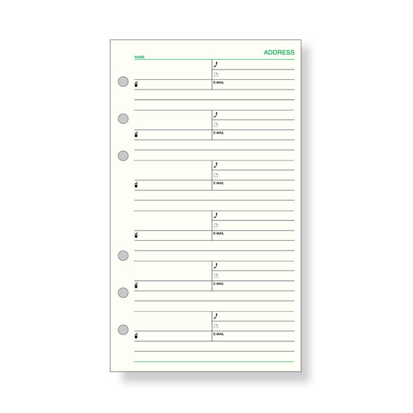 商品名ダ・ヴィンチ システム手帳 リフィル 日付なし 聖書 アドレス 1ページ6名説明1ページに6名のスタンダード。氏名、電話番号、携帯電話、FAX、Eメール、住所欄が2行あります。破れにくい合成紙使用。【入数】10枚【サイズ】W95×H170mm品番DR308この商品について 必ずご確認ください配送についてメール便での配送になります。→ご利用の際は必ずお読みください 最低購入価格について 当店では、最低購入金額を800円（税込）以上としています。 →詳細はこちら返品→返品・交換・キャンセルについて※メール便は、日時指定、代金引換、ギフトラッピング・熨斗サービスに対応しておりません。