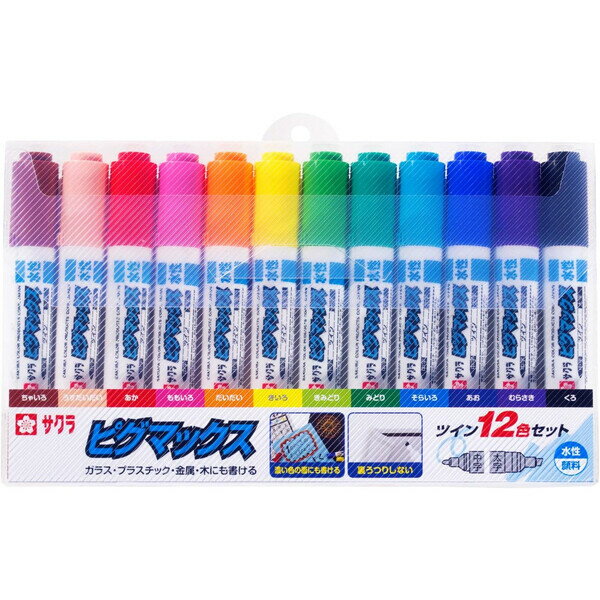 樂天商城 - サクラクレパス 水性ペン ピグマックスツイン 12色 ZPK-T12 - 送料無料※800円以上 メール便発送