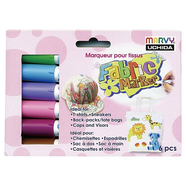 マービー ファブリックマーカー 中間色 6色セット No.560-6B - 送料無料※800円以上 メール便発送