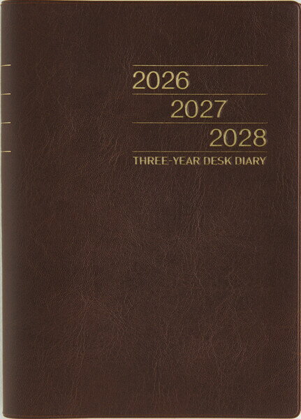 商品名高橋書店 2026年 手帳・ダイアリー 4月始まり 【951】3年卓上日誌 A5 見開き4日3年分 茶説明開きやすい製本で書きやすいロングセラーの連用【月間予定表】長期プロジェクトを管理しやすい見開き1ヵ月×3年分の横罫式カレンダー。記入スペースが横に長いので記入がしやすく、一覧性に優れています。3年分掲載しているので、年ごとのスケジュールが比較しやすいです。左側にはフリーのメモスペース付きです。　【週間予定表】1頁2日、3年分書き込めます。数年前の今日は何をしていたか、一目瞭然の3年対比。年ごとの比較や長期計画の立案に役立ちます。3年分の記録を書き込める連用ダイアリー。横罫式の月間ページは3年分の予定が一覧でき、ビジネスや年間行事などの管理に役立つ一冊です。長年使い続けられるよう、耐久性にも優れた商品です。シックなブラウンのカバーで、ビジネスにもプライベートにも馴染む1冊です。【サイズ】210×148×20mm【重量】490g【表紙素材】PVC【ページ数】304ページ【レイアウト】見開き4日3年分 連用 デイリー 3年連用【掲載期間(月間ページ)】2026年4月1日〜2029年3月31日【掲載期間(週間ページ)】2026年4月1日〜2029年3月31日【始まり曜日】なし【始まり月】4月【六曜】有【付録】【本文付録】年齢早見表、非常時への備え、手紙の慣用句、方眼メモ、3年間の記録　【別冊付録】横罫メモ、方眼メモ、切り取りメモ　【WEB版付録】あり品番951この商品について 必ずご確認ください配送についてメール便での配送になります。→ご利用の際は必ずお読みください 最低購入価格について 当店では、最低購入金額を800円（税込）以上としています。 →詳細はこちら返品→返品・交換・キャンセルについて※メール便は、日時指定、代金引換、ギフトラッピング・熨斗サービスに対応しておりません。
