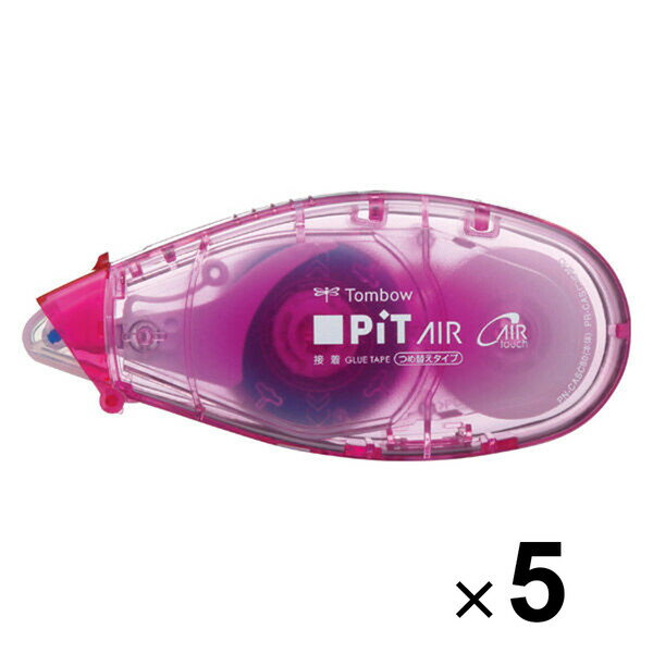 樂天商城 - トンボ鉛筆 テープのり ピットエアー ミニ つめ替えタイプ ピンク 5個セット PN-CASC80_SET5 - 送料無料※800円以上 メール便発送