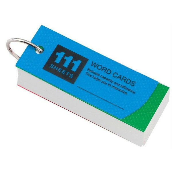 単語カード スタンダードサイズ 1冊 チェックカード2枚付 赤/緑 表紙色:青/黄/赤 暗記 勉強 受験 学校 通学 レイメイ藤井 WD10 - 送料無料※800円以上 メール便発送