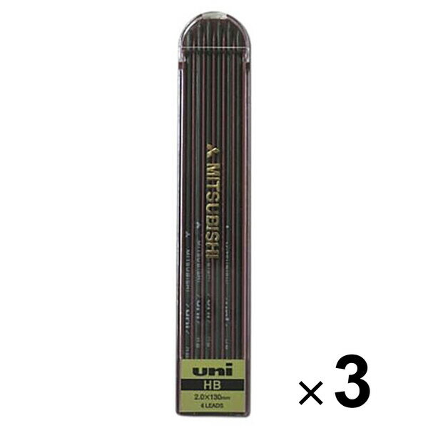 三菱鉛筆 ユニホルダー 替芯 2.0mm HB 3個セット ULNHB_SET3 - 送料無料※800円以上 メール便発送