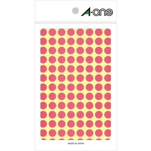 Rakuten - エーワン カラーラベル 9mm 丸 桃 0 7008 - 送料無料※800円以上 メール便発送