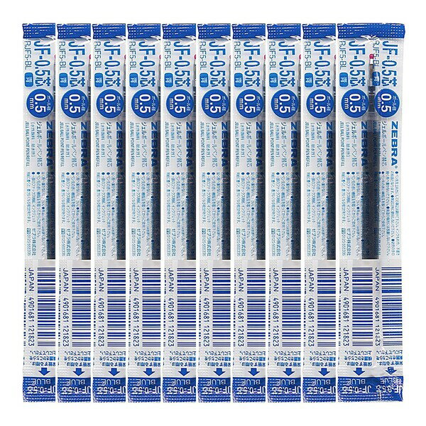 まとめ買い ゼブラ ジェルボールペン替芯 JF-0.5芯 0.5mm ブルー RJF5-BL 10個セット RJF5-BL_SET10 - ..