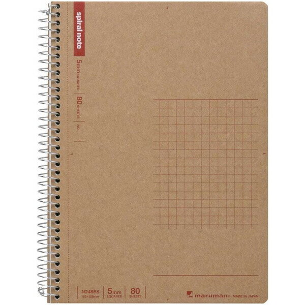 マルマン スパイラルノート B6 5mm方眼罫 80枚 N248ES - 送料無料※800円以上 メール便発送