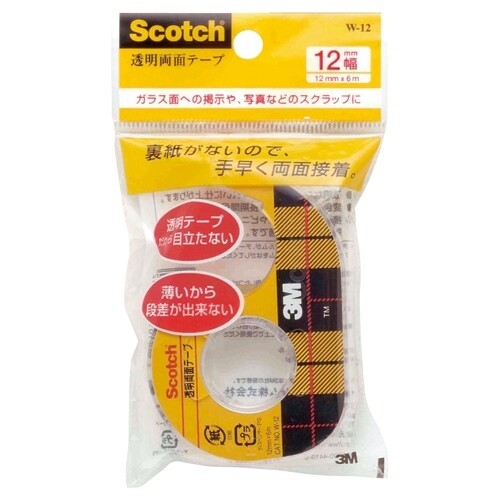 楽天市場】3mスコッチ透明 両面テープ w-12の通販 楽天市場】3mスコッチ透明 両面テープ w-12の通販