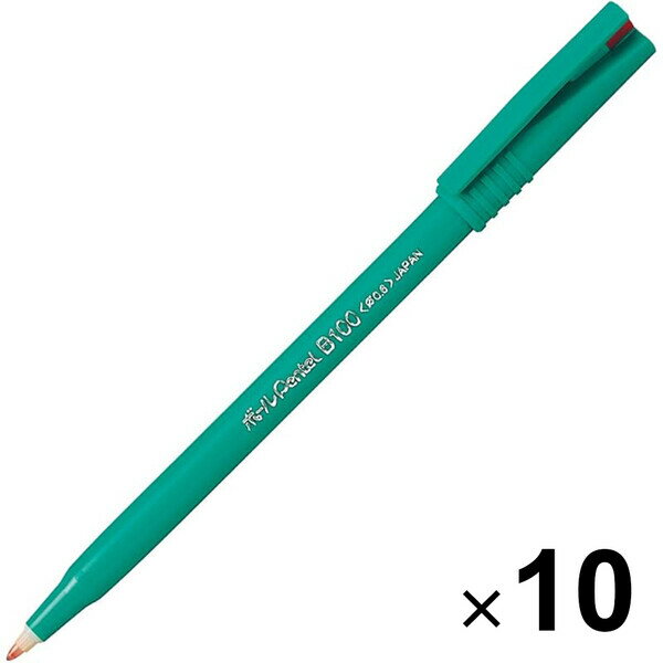 ぺんてる 水性ボールペン ボールPentel 細字 赤 10個セット B100-BD_SET10 - 送料無料※800円以上 メール便発送