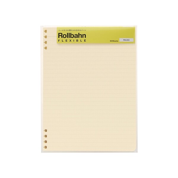 ロルバーン フレキシブル リフィル 7mm 罫線 A5 50枚入 クリーム色 上質紙 ビジネス デルフォニックス 500716 200 - 送料無料※800円以上 メール便発送