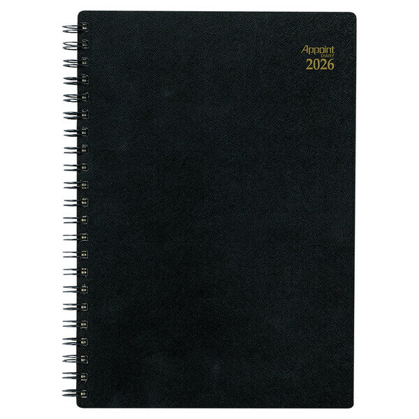 ダイゴー 2026年 手帳・ダイアリー アポイント 1週間+横罫 ブラック E1047 - 送料無料※800円以上 メール便発送