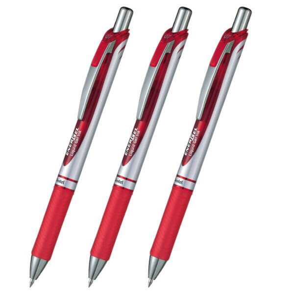 ぺんてる ノック式エナージェル 0.7mm 赤 BL77-B 3個セット BL77-B_SET3 - 送料無料※800円以上 メール便発送
