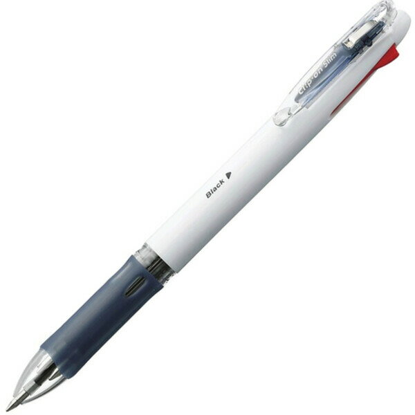 Rakuten - ゼブラ クリップ-オンスリム 4C 白 4色 ボールペン 油性 B4A5-W - 送料無料※800円以上 メール便発送