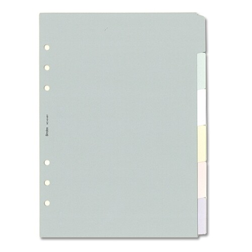 Bindex バインデックス システム手帳 リフィル A5 ペーパーインデックス ヨコ6(ペールカラー) A5-681 - 送料無料※800円以上 メール便発送