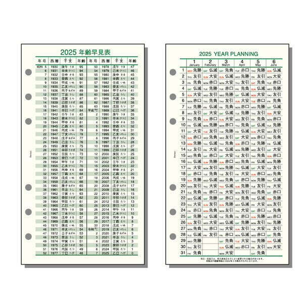 ダ・ヴィンチ 2023年 システム手帳 リフィル 聖書サイズ 六曜年齢早見表 手帳 リフィール ダイアリー スケジュール帳 DR2328 - 送料無料※600円以上 メール便発送