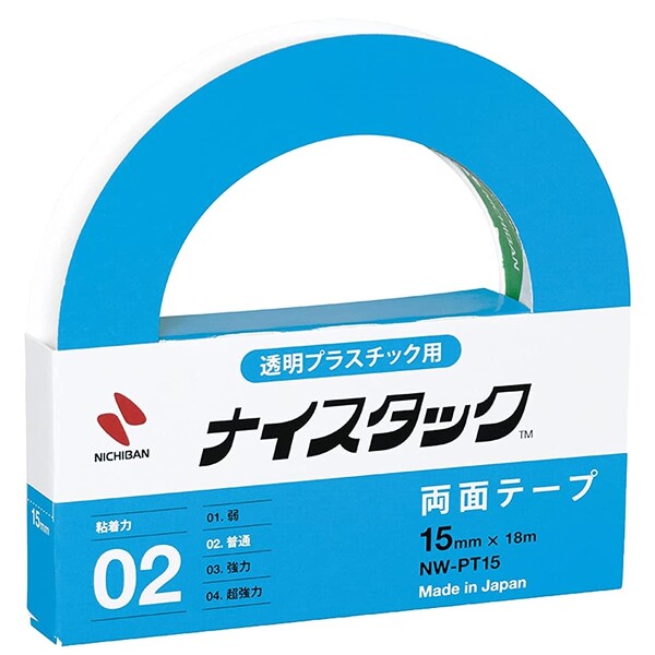 ニチバン ナイスタック 透明プラスチック用 両面テープ 接着 固定 クリアパネル 透明ファイル NW-PT15 - 送料無料※800円以上 メール便発送