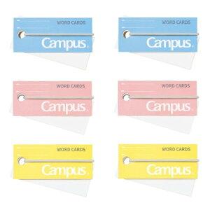 まとめ買い コクヨ キャンパス バンドでまとまる 単語カード 中 85枚 6個セット(イエロー ブルー ピンク 3色 各2個) タン-201_SET6 - 送料無料※800円以上 メール便発送