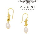 ノット風にデザインされたゴールドのパーツとパールの異なる素材の組み合わせがハイセンス。パールの優しく上品な輝きが女性らしいピアス。AZUNI特製アクセサリー保護ポーチ付き。
