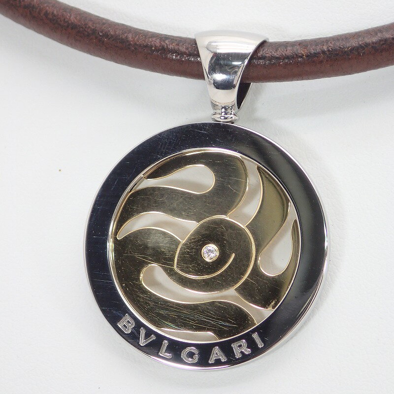 ブルガリ【BVLGARI】750（K18YG）/SSダイヤ1Pトンドスネークネックレスチョーカー【中古】