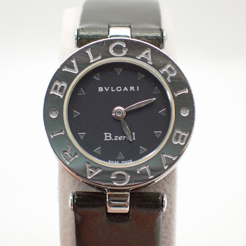 ブルガリビーゼロワンSSレザーベルトレディースクォーツ＊BZ22SBzero1黒文字盤【BVLGARI】【中古】