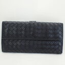 ボッテガヴェネタレザーイントレチャートWホック長財布ブラック*134075【BOTTEGA VENETA】【中古】(4)